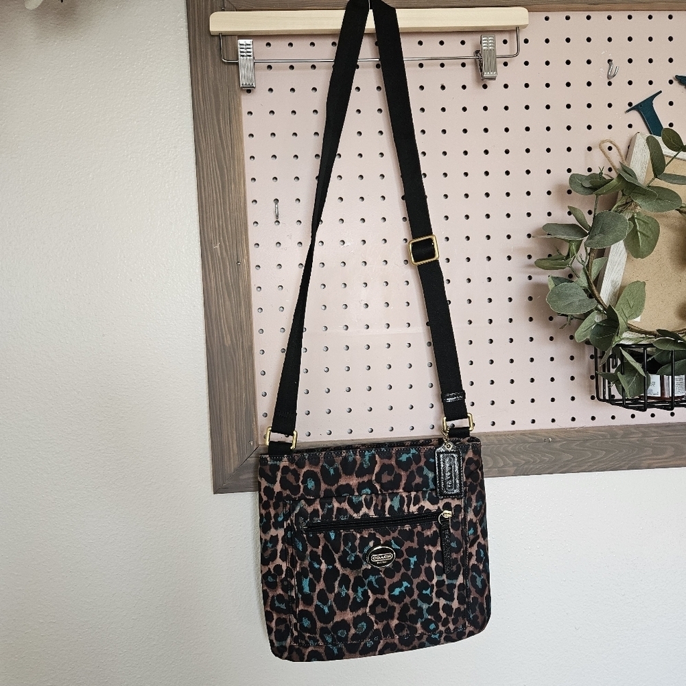 Coach Ocelot Leopard File Crossbody Bag Purse F77479